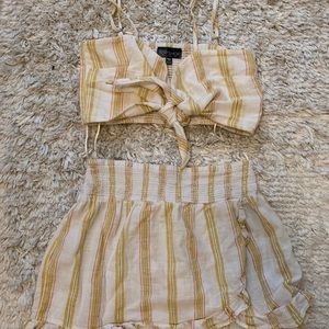 Two Peice Yellow and White Set